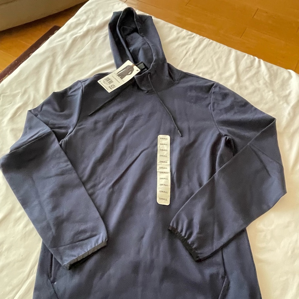 NWT Member’s Mark Navy Blue Luxe Hoodie, Sz S